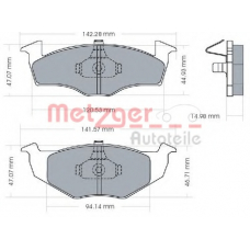 1170072 METZGER Комплект тормозных колодок, дисковый тормоз