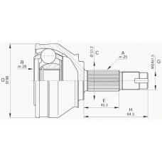 CVJ5438.10 OPEN PARTS Шарнирный комплект, приводной вал