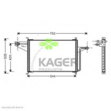 94-5975 KAGER Конденсатор, кондиционер