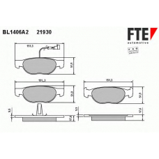 BL1406A2 FTE Комплект тормозных колодок, дисковый тормоз
