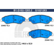B1.G102-1283.2 GALFER Комплект тормозных колодок, дисковый тормоз