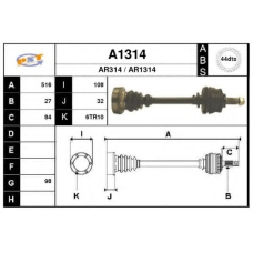 A1314 SNRA Приводной вал