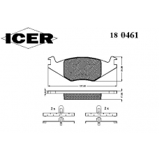 180461 ICER Комплект тормозных колодок, дисковый тормоз