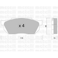 22-0247-0 METELLI Комплект тормозных колодок, дисковый тормоз