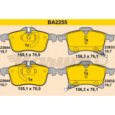 BA2255 BARUM Комплект тормозных колодок, дисковый тормоз