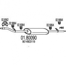 01.80090 MTS Средний глушитель выхлопных газов