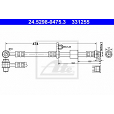 24.5298-0475.3 ATE Тормозной шланг