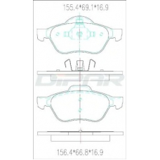 DFB3874 DITAS Комплект тормозных колодок, дисковый тормоз