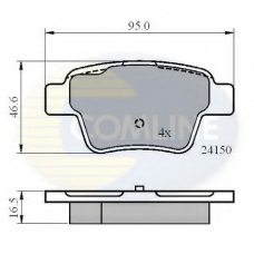 CBP01658 COMLINE Комплект тормозных колодок, дисковый тормоз