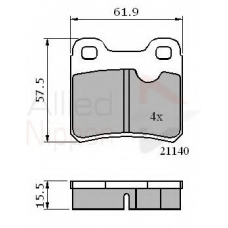 ADB0117 COMLINE Комплект тормозных колодок, дисковый тормоз