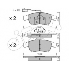 822-817-1 CIFAM Комплект тормозных колодок, дисковый тормоз