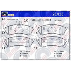 21413 GALFER Комплект тормозных колодок, дисковый тормоз