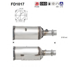FD1017 AS Сажевый / частичный фильтр, система выхлопа ОГ