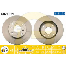 6070071 GIRLING Тормозной диск
