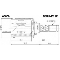 NSIU-P11E ASVA Шарнирный комплект, приводной вал