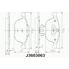 J3603063 NIPPARTS Комплект тормозных колодок, дисковый тормоз