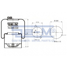 72.4390.C22 SEM LASTIK Кожух пневматической рессоры