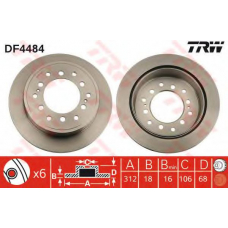 DF4484 TRW Тормозной диск