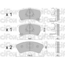 822-386-0 CIFAM Комплект тормозных колодок, дисковый тормоз