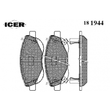 181944 ICER Комплект тормозных колодок, дисковый тормоз