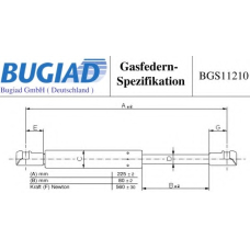 BGS11210 BUGIAD Газовая пружина, капот