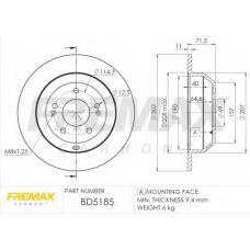 BD-5185 FREMAX Тормозной диск
