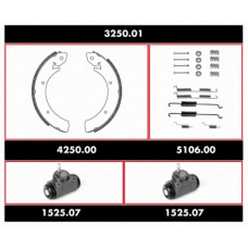 3250.01 REMSA Комплект тормозов, барабанный тормозной механизм