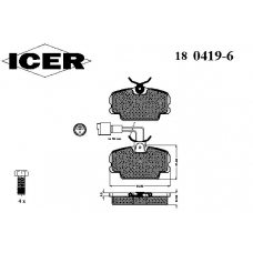 180419-006 ICER Комплект тормозных колодок, дисковый тормоз