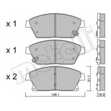 22-0839-0 METELLI Комплект тормозных колодок, дисковый тормоз