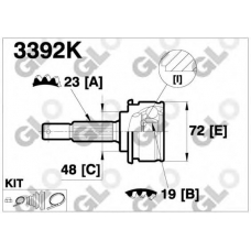 3392K GLO Шарнирный комплект, приводной вал