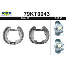 79KT0043 ICER Комплект тормозных колодок