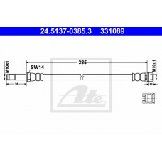 24.5137-0385.3 ATE Тормозной шланг