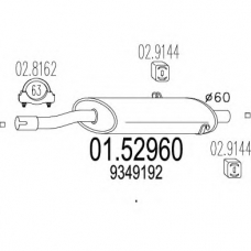 01.52960 MTS Средний глушитель выхлопных газов