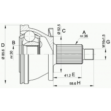 CVJ5433.10 OPEN PARTS Шарнирный комплект, приводной вал