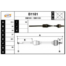 B1181 SNRA Приводной вал