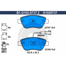 B1.G102-0737.2 GALFER Комплект тормозных колодок, дисковый тормоз