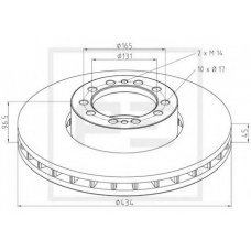 256.028-00A PE Automotive Тормозной диск