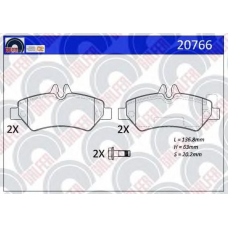 20766 GALFER Комплект тормозных колодок, дисковый тормоз