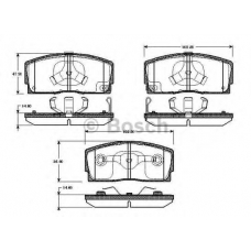 0 986 TB2 133 BOSCH Комплект тормозных колодок, дисковый тормоз