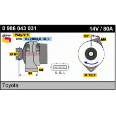 0 986 043 031 BOSCH Генератор