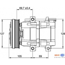 8FK 351 113-211 HELLA Компрессор, кондиционер