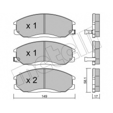 22-0364-0 METELLI Комплект тормозных колодок, дисковый тормоз
