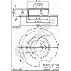 BS 7332 BRECO Тормозной диск