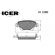 181381 ICER Комплект тормозных колодок, дисковый тормоз
