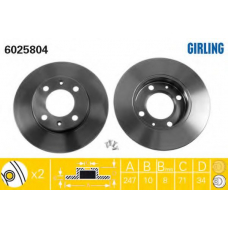 6025804 GIRLING Тормозной диск