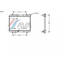 PE2212 AVA Радиатор, охлаждение двигателя