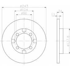 8DD 355 101-141 HELLA PAGID Тормозной диск