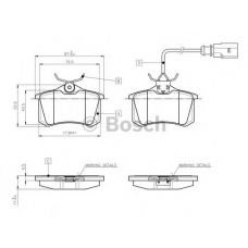 0 986 TB2 589 BOSCH Комплект тормозных колодок, дисковый тормоз