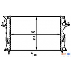 8MK 376 716-311 HELLA Радиатор, охлаждение двигателя