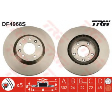 DF4968S TRW Тормозной диск
